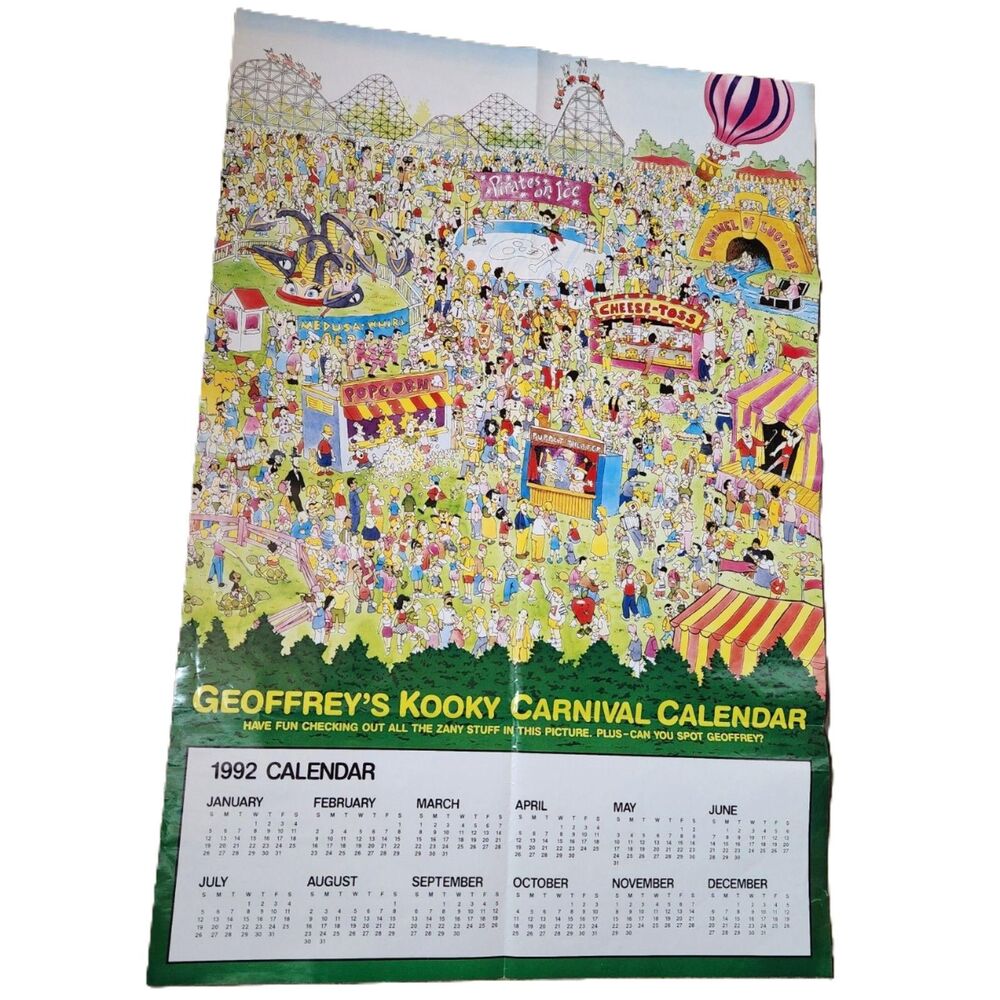 Geoffreyβs Kooky Carnival 1992 Poster Insert β Toys βRβ Us Vintage Collectible